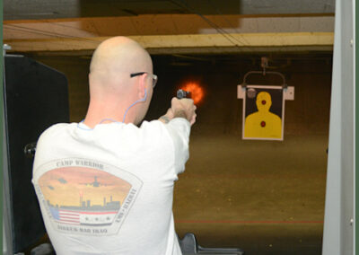 Handgun practice at the indoor pistol range