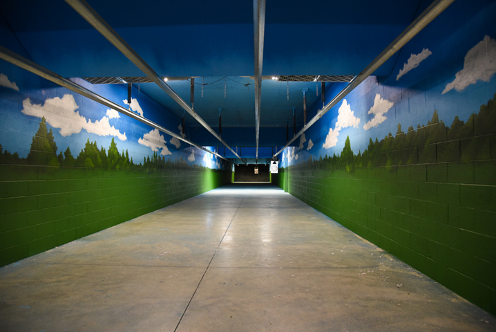 View down the indoor rifle range